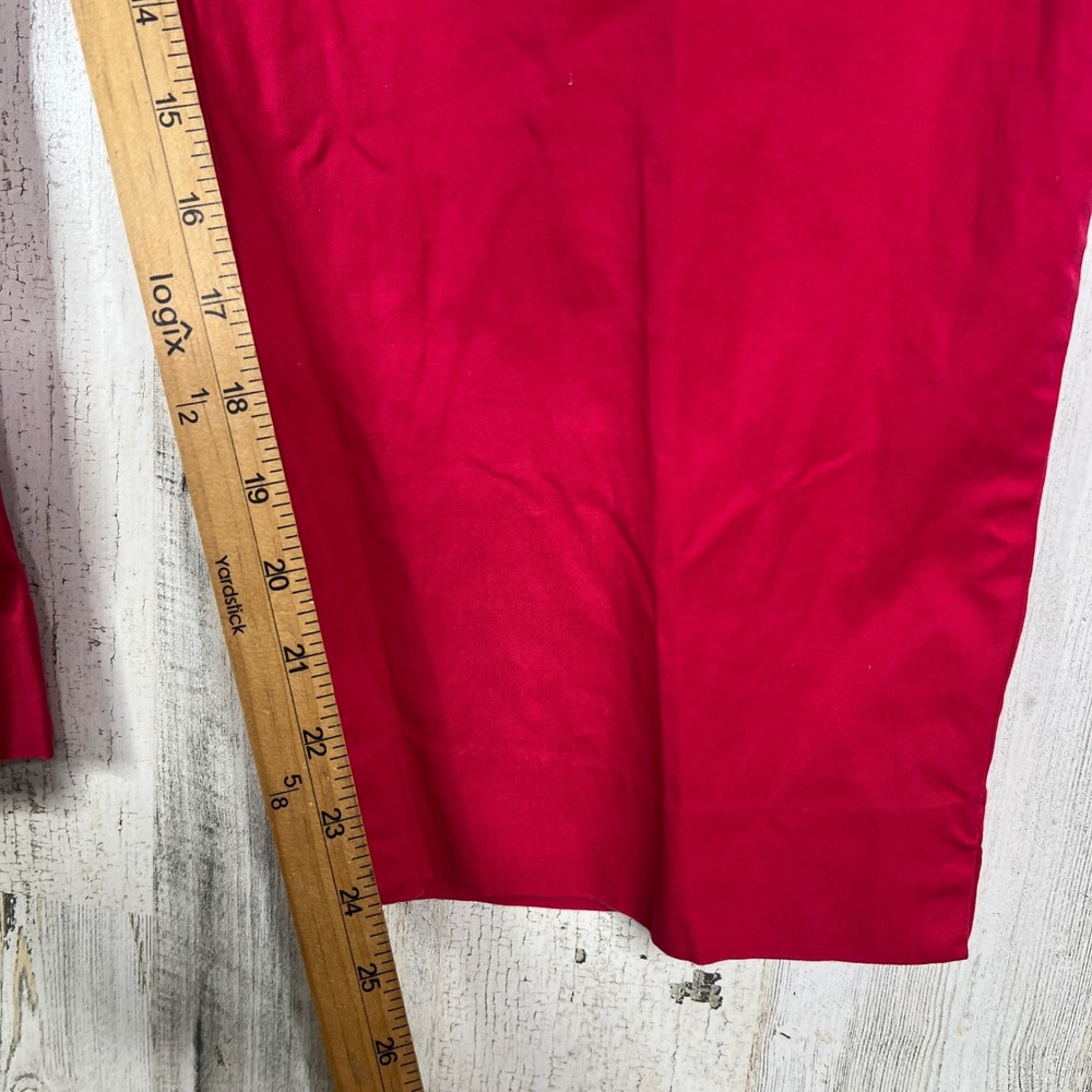 Talbots Red Cropped Pants 22W Plus Cotton Stretch Career Office Professional - Picture 8 of 10